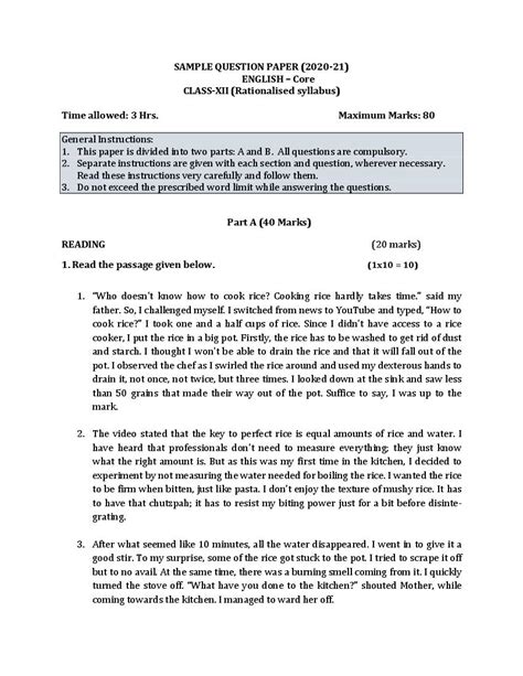 Image result for Sample Paper Class 12 English