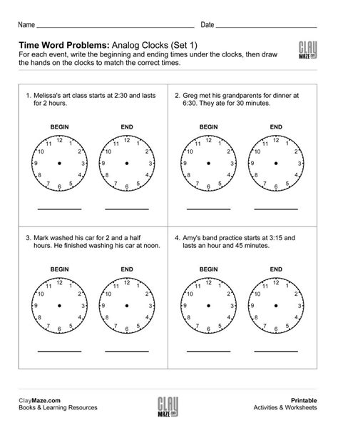 Image result for Free Printable Time Word Problems