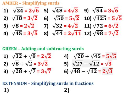 Image result for Simplifying Surds Worksheet