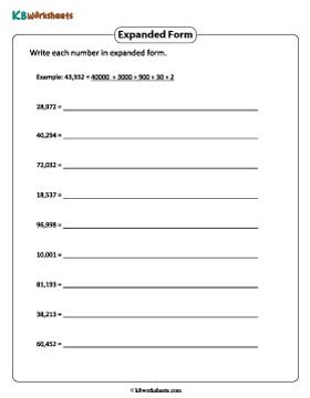 Image result for Expanded Form of 5 Digit Number