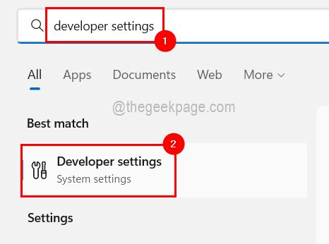 Image result for Developer Settings Windows 1.0