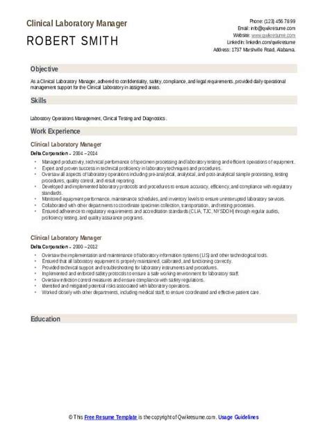 Image result for Lab Operations Manager CV