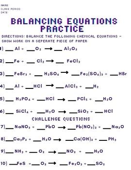 Balancing Act Worksheet Answer Key に対する画像結果
