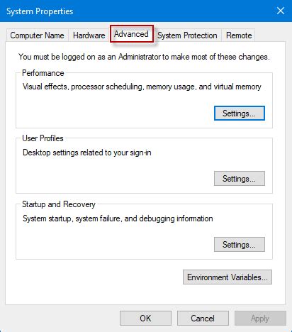 Toradh íomhá ar View Advanced system settings Windows 10