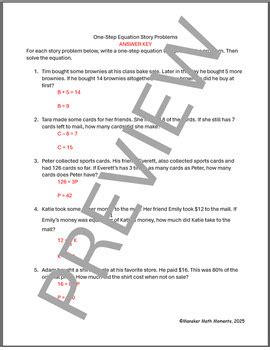 Bildergebnis für One Step Equation Word Problems Worksheet