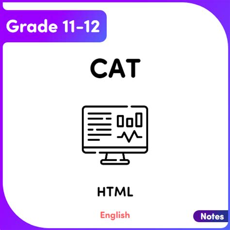 Image result for Grade 12 Cat HTML Tag Sheet