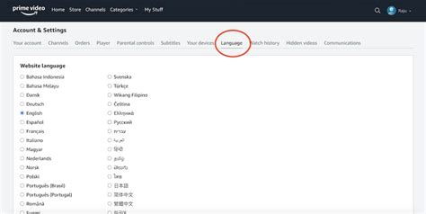 Change Language in Prime Video App に対する画像結果