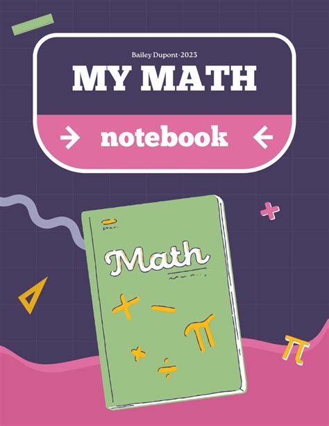 Page 2 - Free printable custom math notebook cover templates | Canva