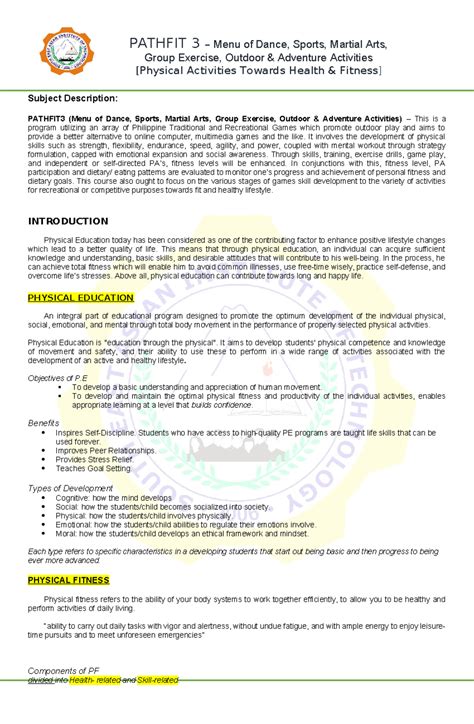 Afbeeldingsresultaten voor Pathfit Final Project Cover