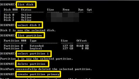 Create Partition Primary に対する画像結果