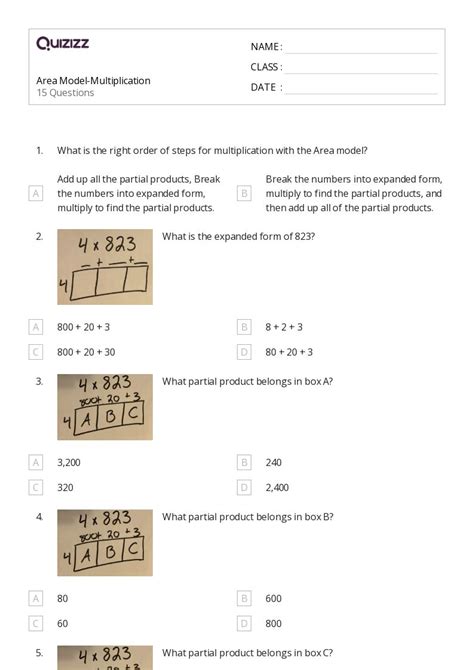 Image result for Area Model Multiplication 5th Grade