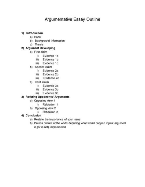 Image result for Argument Essay Introduction Outline