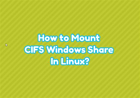 Résultat d’images pour Mount.cifs Linux Command Prompt