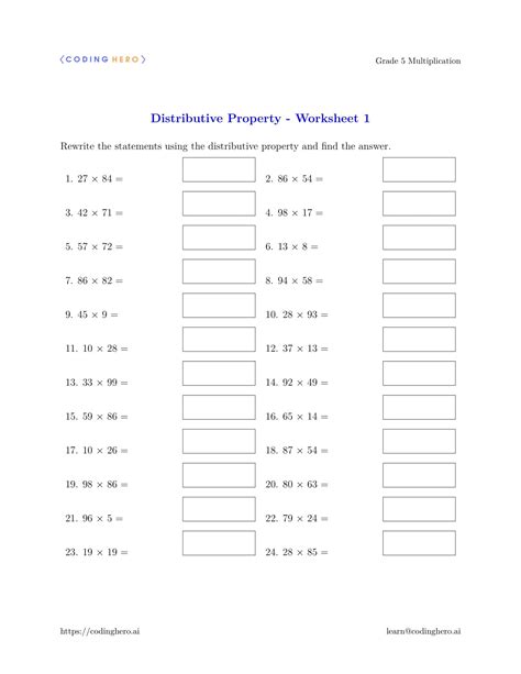 Image result for Distributive Property Workshet