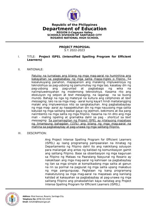 Image result for DepEd Project Proposal Sample PDF