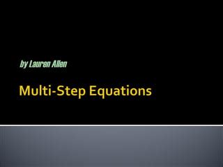 Image result for Multi-Step Equations Slide Example