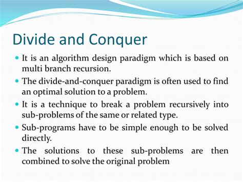 Afbeeldingsresultaten voor What Is Divide And Conquer Algorithm