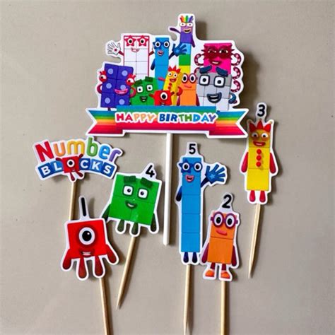 Toradh íomhá ar Number Block Cake Topper