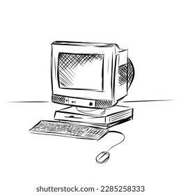 Image result for Vintage Computer Line Drawing