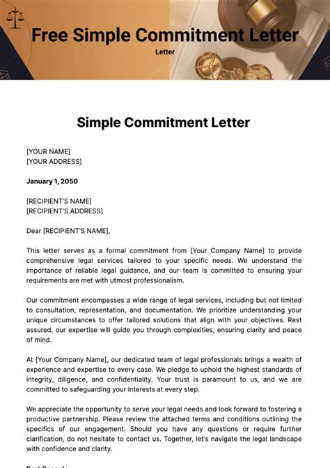 Image result for Commitment Letter Example for Work