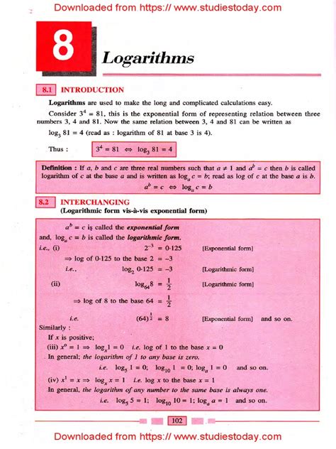 Image result for Logarithm Class 9