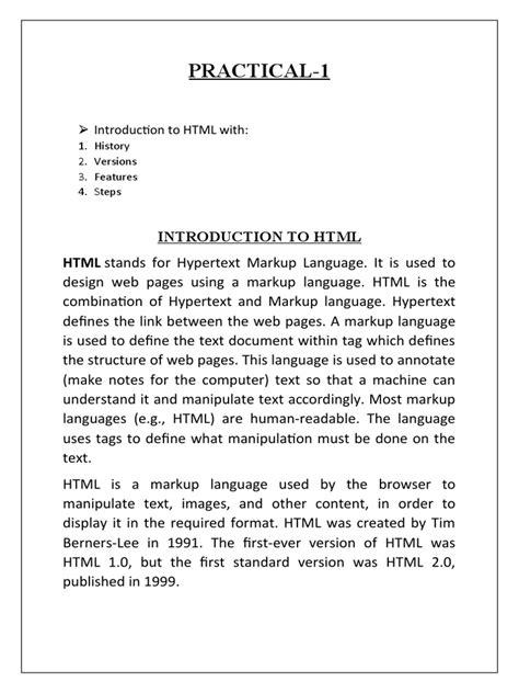 Bildergebnis für HTML Practical Sheet