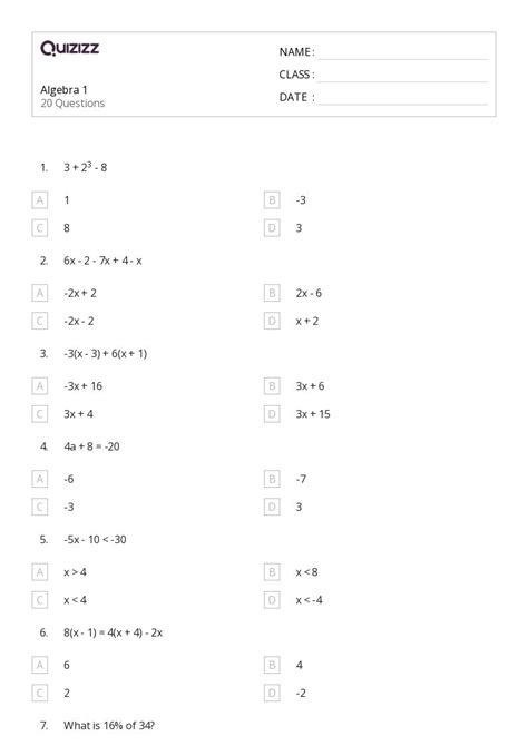 Image result for 9th Grade Math Worksheets with Answer Key