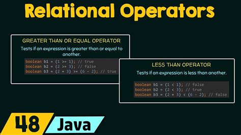 Toradh íomhá ar Description of Relational Logical Operators Java