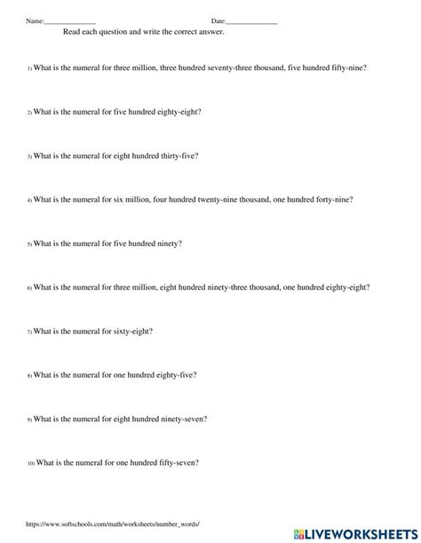 Image result for 5 Digit Number Names Worksheet