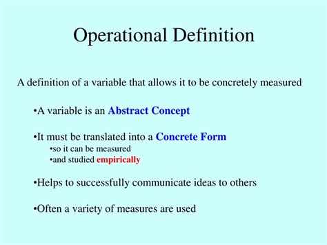 Image result for Operational Definition Slide