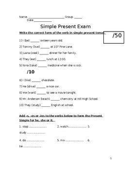 Image result for To Be Present Simple Test