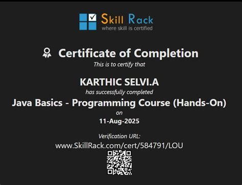 Toradh íomhá ar Screenshot of Completed Java Review Course