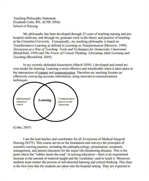 Toradh íomhá ar Teaching Philosophy Statement Sample PDF