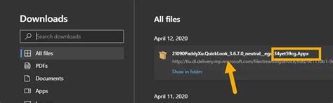 Toradh íomhá ar Appx File Opener