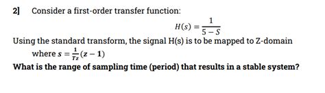 Afbeeldingsresultaten voor First Order Transfer Function Discrete-Time