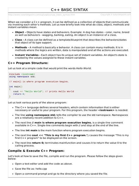 Image result for Basic Syntax of C++