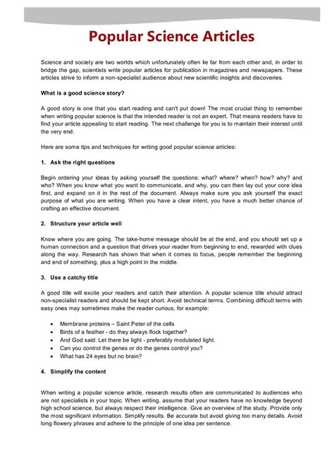 Image result for Short Science Articles