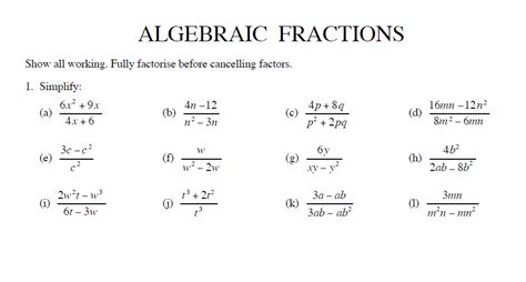 Afbeeldingsresultaten voor Simplifying Complex Algebraic Fractions