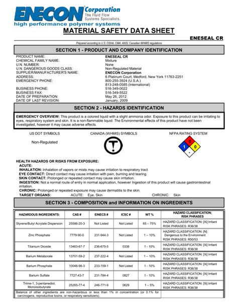 Image result for Safety Data Sheet