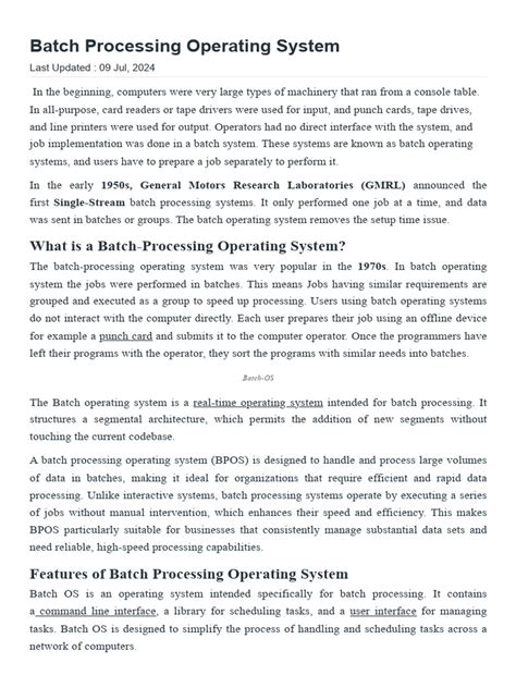 Image result for Batch Processing OS