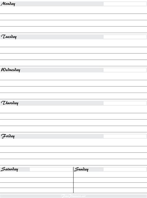 Image result for Weekly Planner Printable Pages