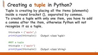 Image result for Creation of Tuple in Python