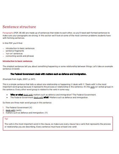 Image result for College Sentence Structure Examples