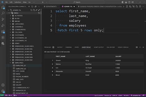 Toradh íomhá ar Vscode SQL Developer Commit