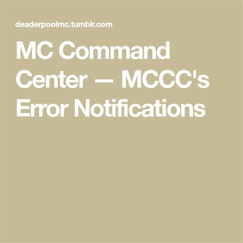 Image result for MC Command Center Not Working