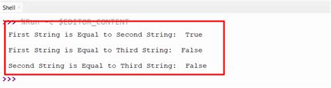 Toradh íomhá ar Python String Not Equal