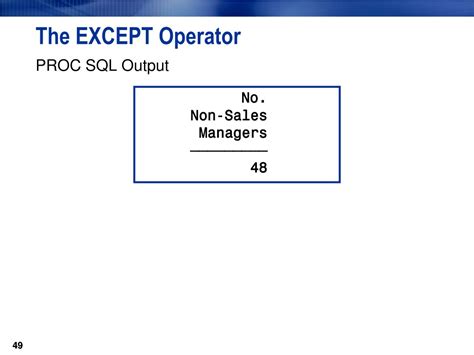 Image result for Except Operator in SQL