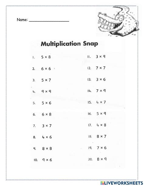6-9 Multiplication Facts Worksheets に対する画像結果