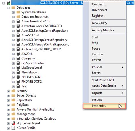 Toradh íomhá ar SQL Server Connection Properties