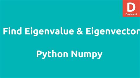 Image result for Eigenvalue Python